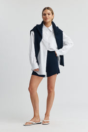 Maternity Knit Shorts (Navy) 6