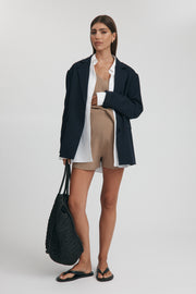 Maternity Knit Shorts (Tan) 3