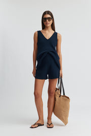 Maternity Knit Tank (Navy) 1