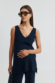 Maternity Knit Tank (Navy) 3
