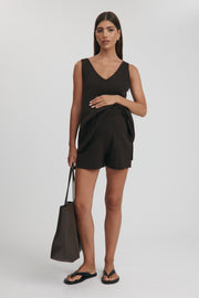 Maternity Knit Tank Top Chocolate 4
