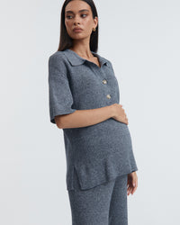 Maternity Knit Tee (Slate) 2