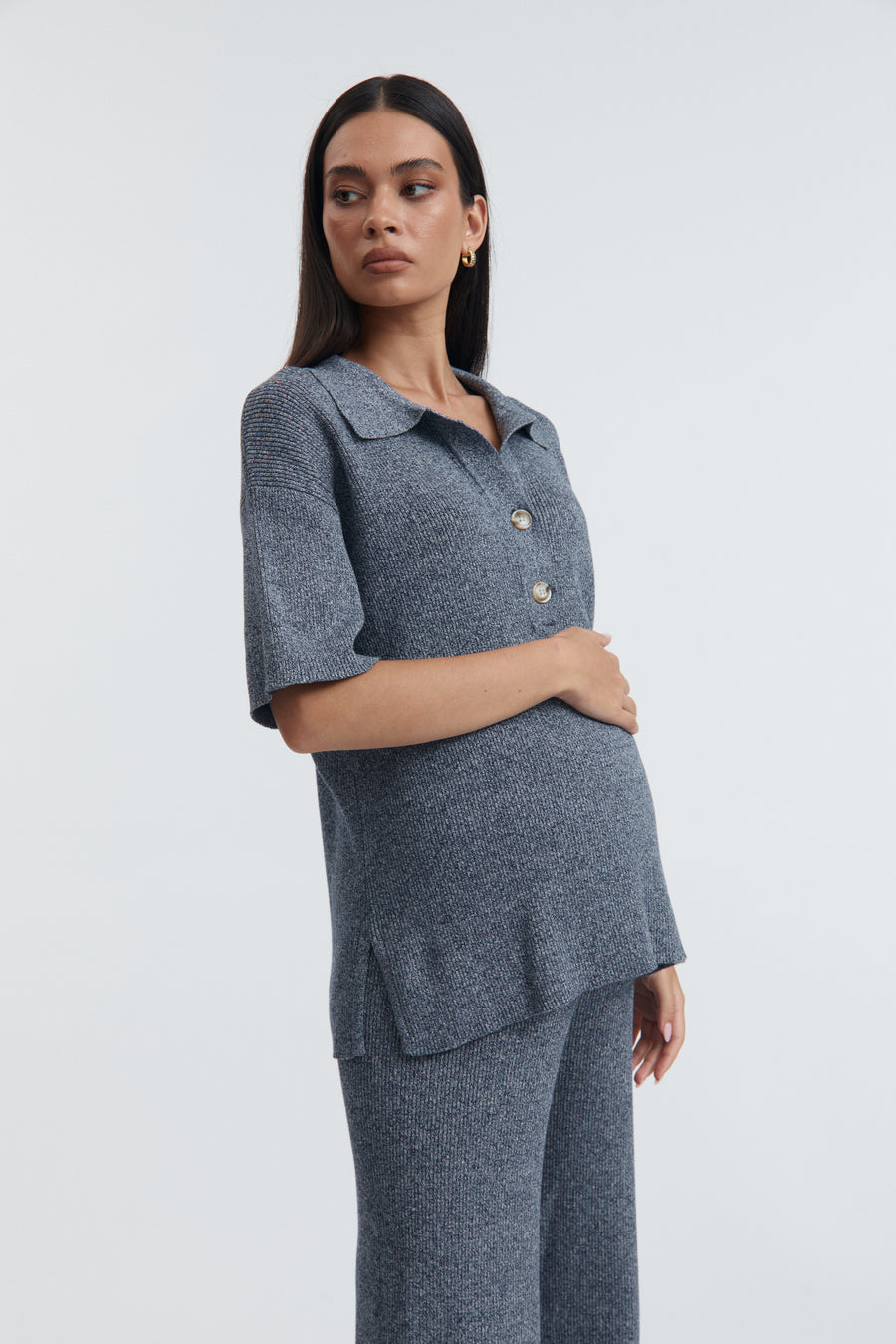 Maternity Knit Tee (Slate) 2