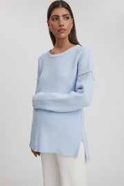 Maternity Knit Top (Cornflower) 1