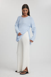 Maternity Knit Top (Cornflower) 13