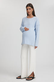 Maternity Knit Top (Cornflower) 5