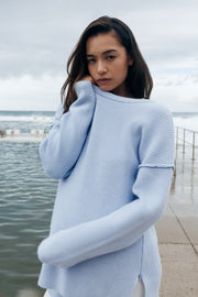 Maternity Knit Top (Cornflower) 7