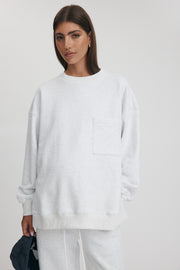 Maternity Lightweight Knit Sweater (Cloud) 1