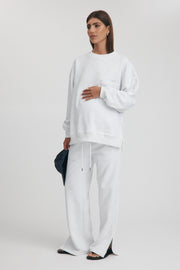 Maternity Lightweight Knit Sweater (Cloud) 2