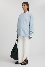 Maternity Lightweight Knit Sweater (Cornflower) 5