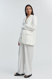 Maternity Linen Blazer (Ivory) 1