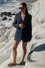 Maternity Linen Blazer (Navy) 10