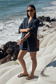 Maternity Linen Blazer (Navy) 13