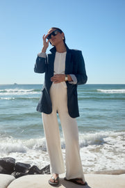 Maternity Linen Blazer (Navy) 8
