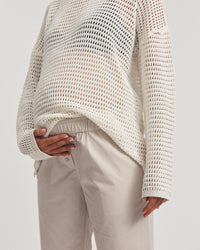 Maternity Linen Knit Jumper (Coconut) 1