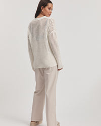 Maternity Linen Knit Jumper (Coconut) 5