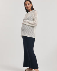 Maternity Linen Knit Jumper (Coconut) 7