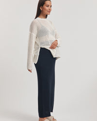 Maternity Linen Knit Jumper (Coconut) 8