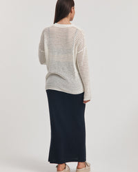 Maternity Linen Knit Jumper (Coconut) 9