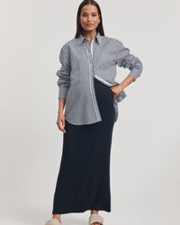 Maternity Linen Knit Skirt (Navy) 5