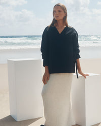 Maternity Linen Knit V Neck Dress 9