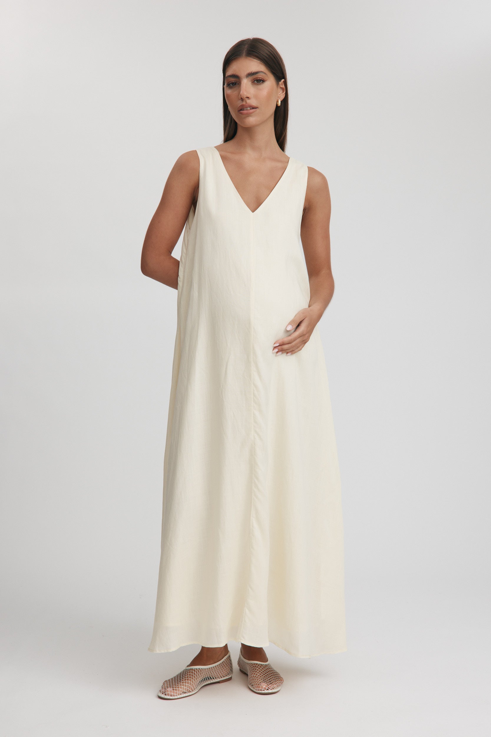 luxury pregnancy dresses Luxury Lace Beaded Maternity Dresses Photoshoot Front Slit Puffy Pregnant  Gowns