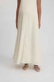 Maternity Linen Maxi Dress (Light Lemon) 5