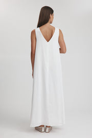 Maternity Linen Maxi Dress (White) 8