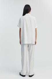 Maternity Linen Pant (Stripe) 12