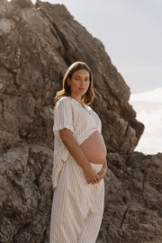 Maternity Linen Pant (Stripe) 6