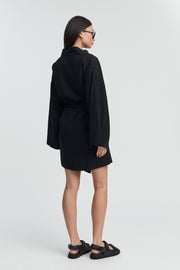 Maternity Linen Poolside Robe (Black) 17