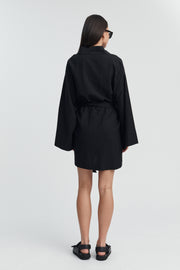 Maternity Linen Poolside Robe (Black) 18