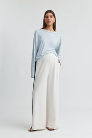 Maternity Long Sleeve Crop Tee (Saint Blue) 1
