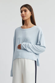Maternity Long Sleeve Crop Tee (Saint Blue) 2