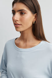 Maternity Long Sleeve Crop Tee (Saint Blue) 4