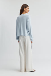 Maternity Long Sleeve Crop Tee (Saint Blue) 7