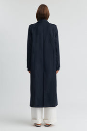 Maternity Longline Blazer (Navy Pinstripe) 7
