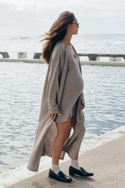 Maternity Longline Cardigan (Wheat) 1