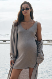 Maternity Longline Cardigan (Wheat) 3