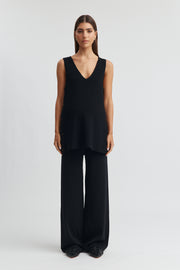 Maternity Longline Crepe Tank (Black) 2