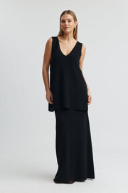 Maternity Longline Crepe Tank (Black) 4