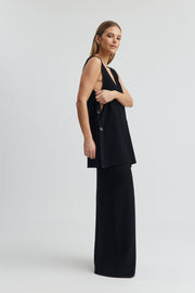 Maternity Longline Crepe Tank (Black) 5