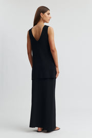 Maternity Longline Crepe Tank (Black) 6