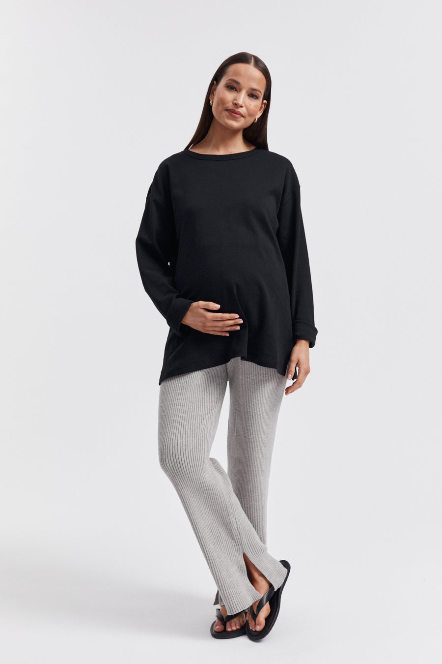 Maternity Lounge Knit Pant (Grey) 3