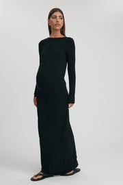 Maternity Merino Wool Blend Crew Neck Top (Black) 4