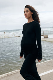 Maternity Merino Wool Blend Skirt (Black) 1