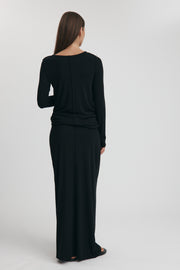 Maternity Merino Wool Blend Skirt (Black) 12