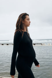 Maternity Merino Wool Blend Skirt (Black) 3