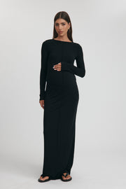 Maternity Merino Wool Blend Skirt (Black) 4