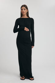 Maternity Merino Wool Blend Skirt (Black) 8
